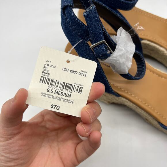 a.n.a Womens Dukes Heeled Sandals Denim Blue Size 9.5M - Picture 7 of 11